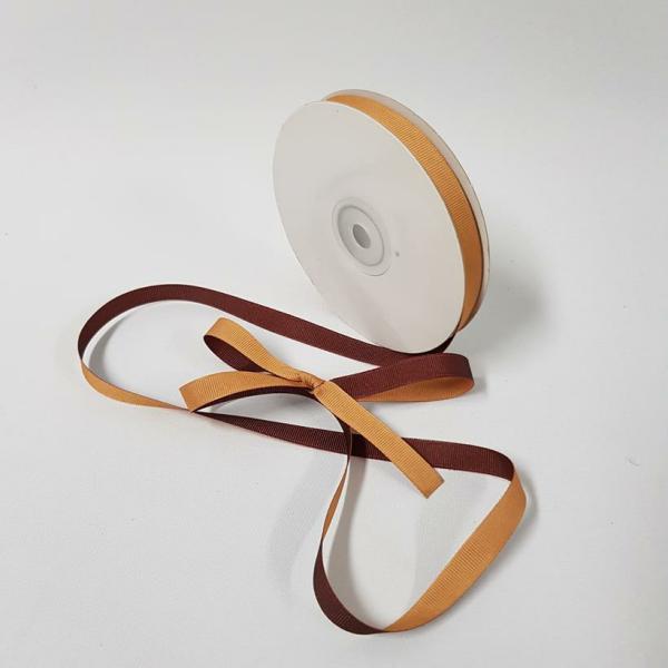 Grosgrain Ribbon | Grosgrain Ribbon Two Toned 10Mm Cappuccino/Old Gold Grosgrain Ribbon Grosgrain Ribbon