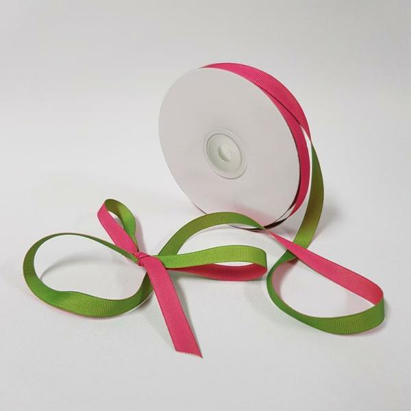 Grosgrain Ribbon | Grosgrain Ribbon Two Toned 10Mm Shocking Pink/Apple Green Grosgrain Ribbon Grosgrain Ribbon