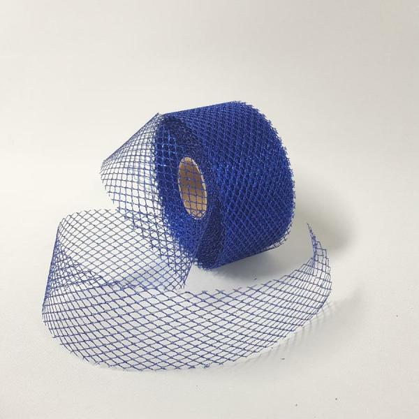 Metallic Ribbons | Glitter Mesh Ribbon 50Mm Blue Metallic Ribbons Metallic Ribbons