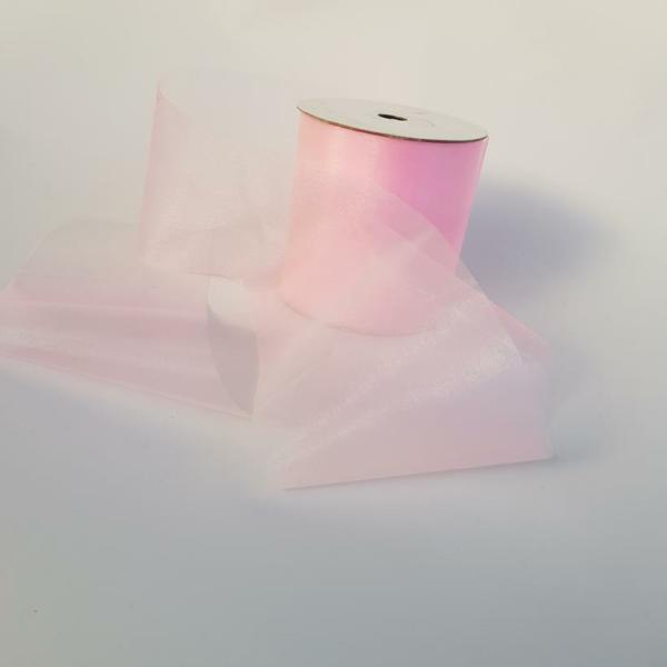 Organza Ribbon | Organza Ribbon 100Mm Baby Pink Organza Ribbon Organza Ribbon