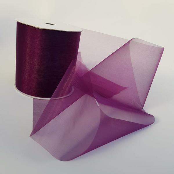 Organza Ribbon | Organza Ribbon 100Mm Dark Purple Organza Ribbon Organza Ribbon