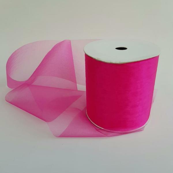 Organza Ribbon | Organza Ribbon 100Mm Hot Pink Organza Ribbon Organza Ribbon