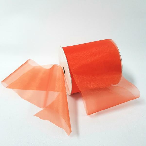 Organza Ribbon | Organza Ribbon 100Mm Orange Organza Ribbon Organza Ribbon