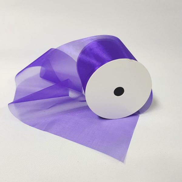 Organza Ribbon | Organza Ribbon 100Mm Purple Organza Ribbon Organza Ribbon