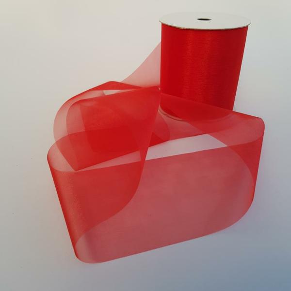 Organza Ribbon | Organza Ribbon 100Mm Red Organza Ribbon Organza Ribbon