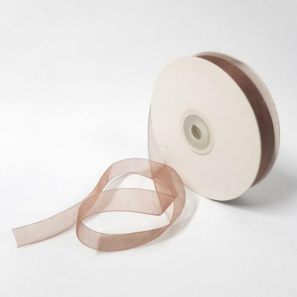 Organza Ribbon | Organza Ribbon 15Mm Brown Organza Ribbon Organza Ribbon