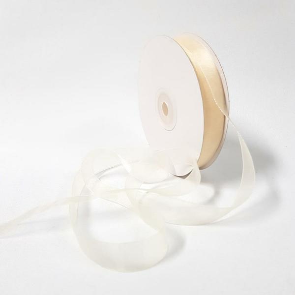 Organza Ribbon | Organza Ribbon 15Mm Cream Organza Ribbon Organza Ribbon