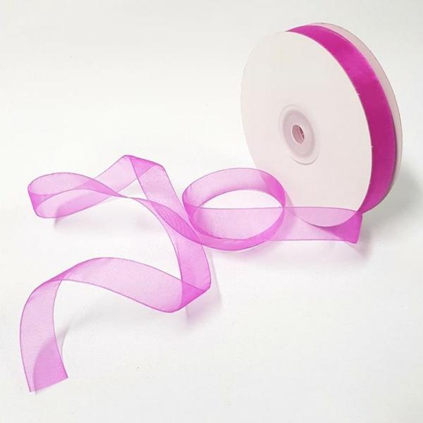 Organza Ribbon | Organza Ribbon 15Mm Fuchsia Organza Ribbon Organza Ribbon