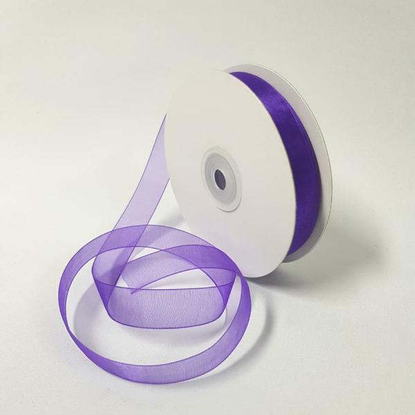 Organza Ribbon | Organza Ribbon 15Mm Regal Purple Organza Ribbon Organza Ribbon