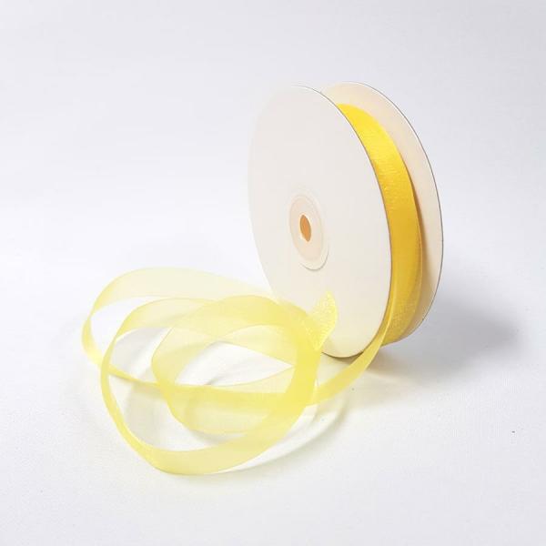 Organza Ribbon | Organza Ribbon 15Mm Yellow Organza Ribbon Organza Ribbon