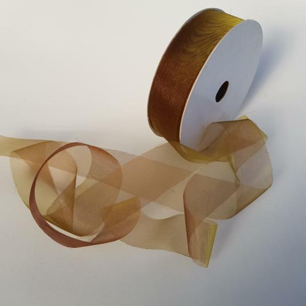 Organza Ribbon | Organza Ribbon 25Mm Chocolate Organza Ribbon Organza Ribbon