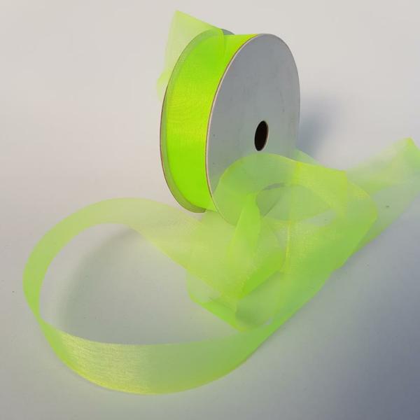 Organza Ribbon | Organza Ribbon 25Mm Lime Organza Ribbon Organza Ribbon