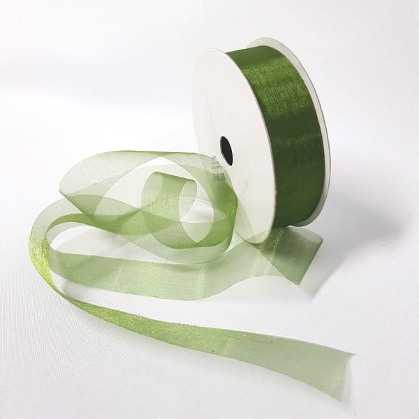 Organza Ribbon | Organza Ribbon 25Mm Olive Organza Ribbon Organza Ribbon