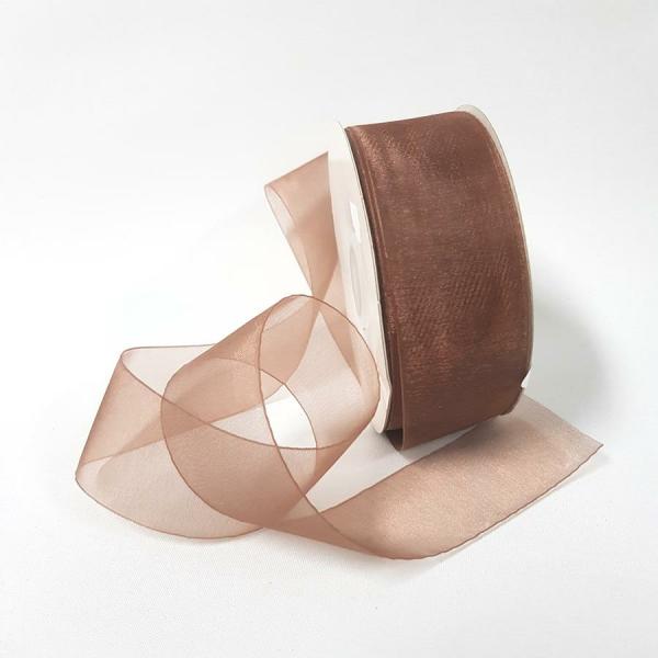 Organza Ribbon | Organza Ribbon 38Mm Brown Organza Ribbon Organza Ribbon