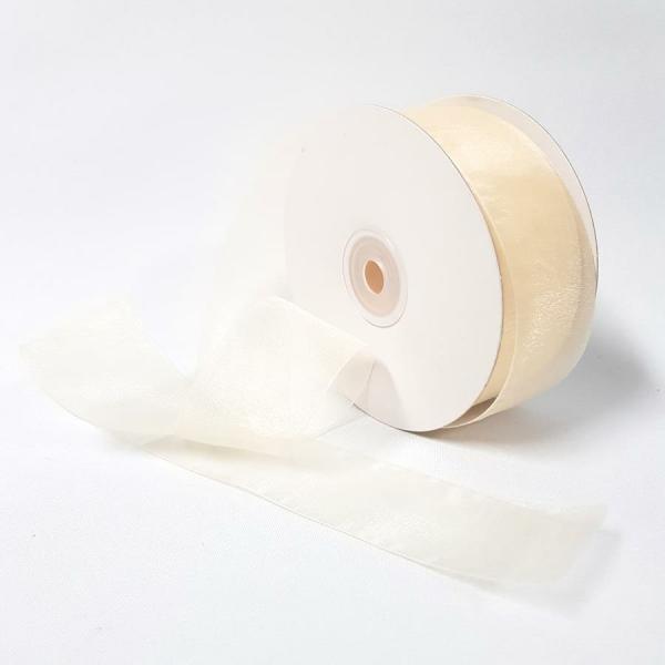 Organza Ribbon | Organza Ribbon 38Mm Cream Organza Ribbon Organza Ribbon