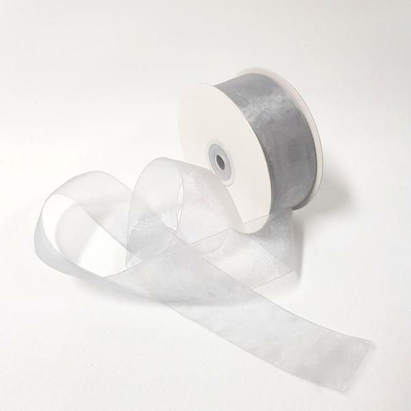 Organza Ribbon | Organza Ribbon 38Mm Silver Organza Ribbon Organza Ribbon