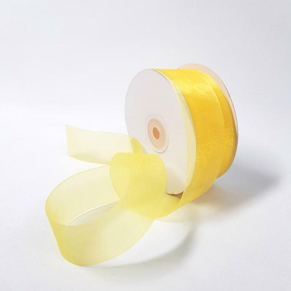 Organza Ribbon | Organza Ribbon 38Mm Yellow Organza Ribbon Organza Ribbon