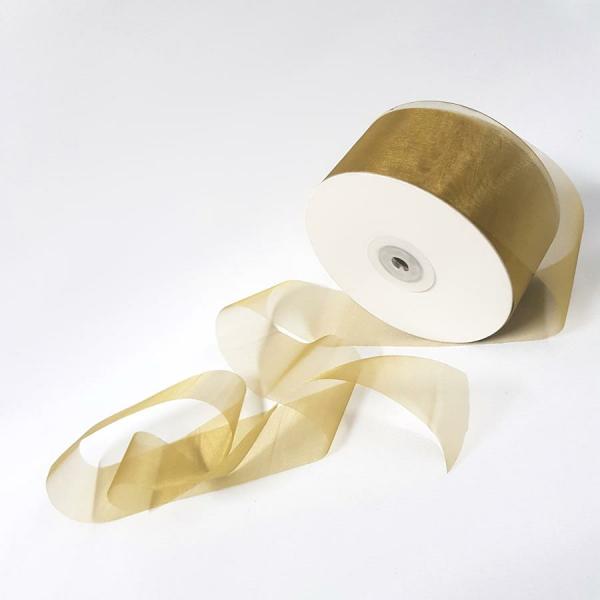 Organza Ribbon | Organza Ribbon 50Mm Khaki Organza Ribbon Organza Ribbon