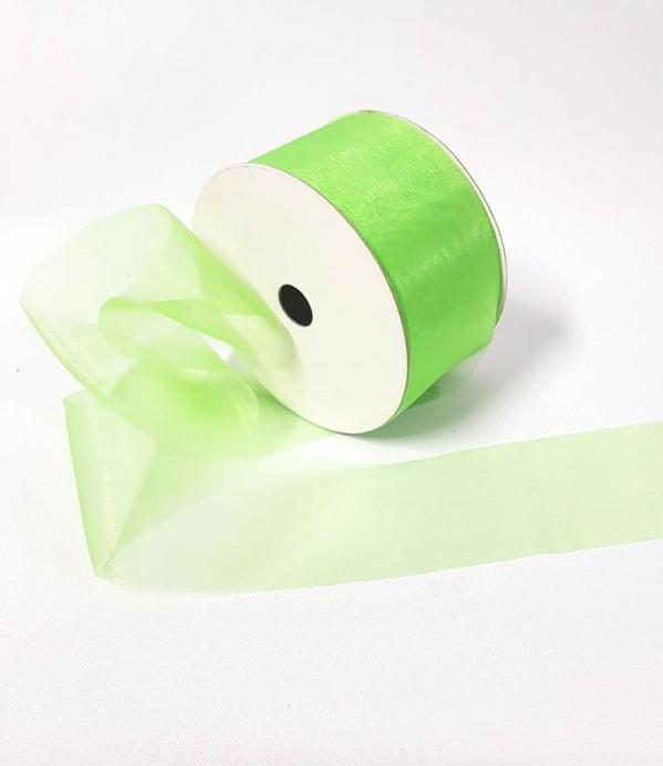 Organza Ribbon | Organza Ribbon 50Mm Lime Organza Ribbon Organza Ribbon