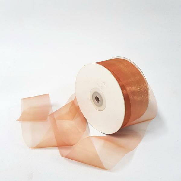 Organza Ribbon | Organza Ribbon 50Mm Rust Organza Ribbon Organza Ribbon