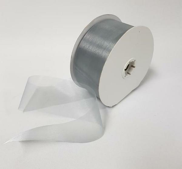 Organza Ribbon | Organza Ribbon 50Mm Silver Organza Ribbon Organza Ribbon