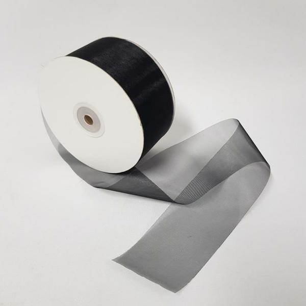 Organza Ribbon | Organza Ribbon 50Mm Steel Black Organza Ribbon Organza Ribbon