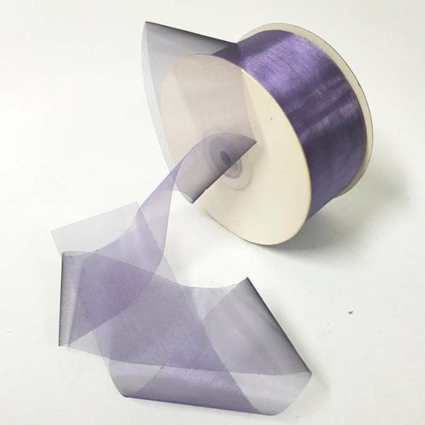 Organza Ribbon | Organza Ribbon 50Mm Steel Purple Organza Ribbon Organza Ribbon