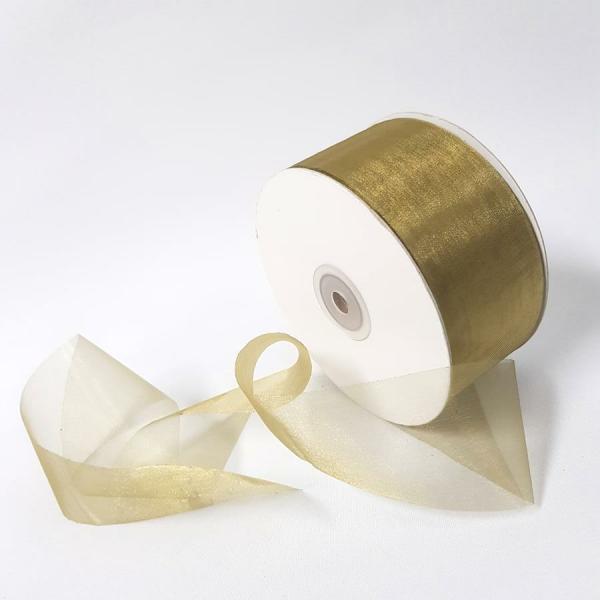 Organza Ribbon | Organza Ribbon 50Mm Two Tone Khaki Organza Ribbon Organza Ribbon