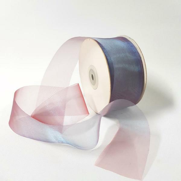 Organza Ribbon | Organza Ribbon 50Mm Two Toned Blue Purple Organza Ribbon Organza Ribbon