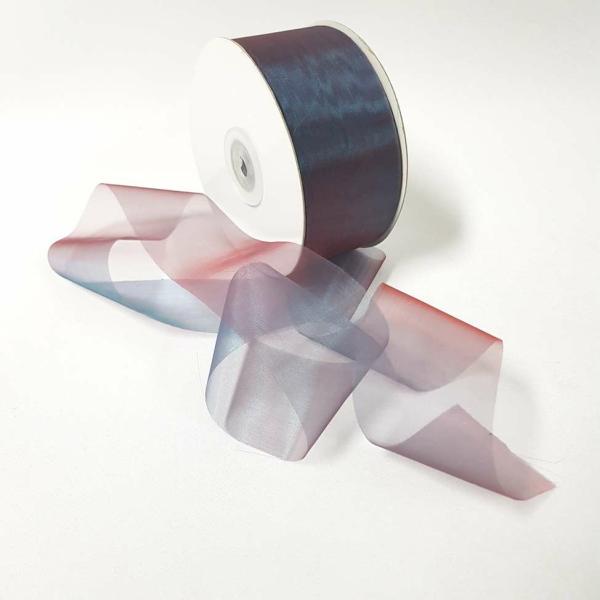 Organza Ribbon | Organza Ribbon 50Mm Two Toned Green Organza Ribbon Organza Ribbon