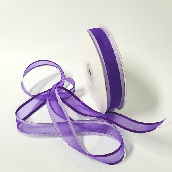 Organza Ribbon | Organza Ribbon Two Toned 22Mm Purple/Mauve Organza Ribbon Organza Ribbon