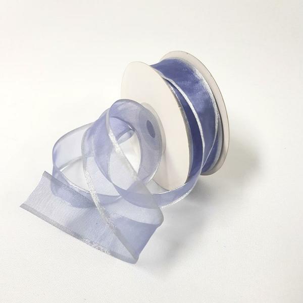 Organza Ribbon | Sheer Organza Ribbon 22Mm Silver/Lavender Organza Ribbon Organza Ribbon