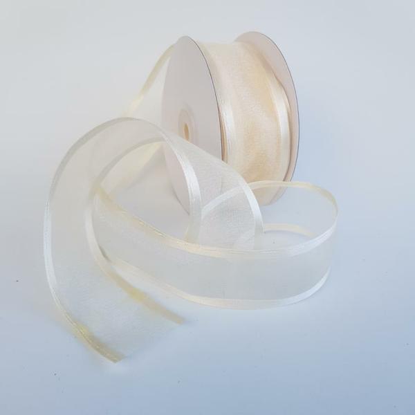 Organza Ribbon | Sheer Pull Bow Ribbon 38Mm Cream Organza Ribbon Organza Ribbon