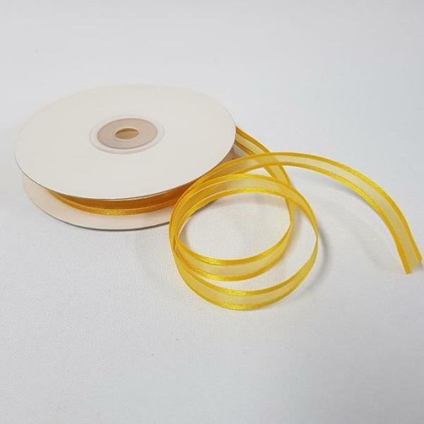 Ribbons Silver Thread | Organza Satin Edge Ribbon Silver Thread 10Mm Gold Yellow Ribbons Ribbons Silver Thread