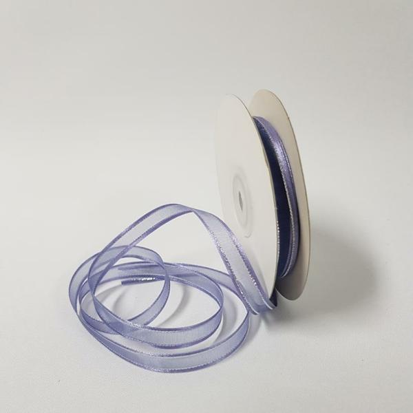 Ribbons Silver Thread | Organza Satin Edge Ribbon Silver Thread 10Mm Lavender Ribbons Ribbons Silver Thread