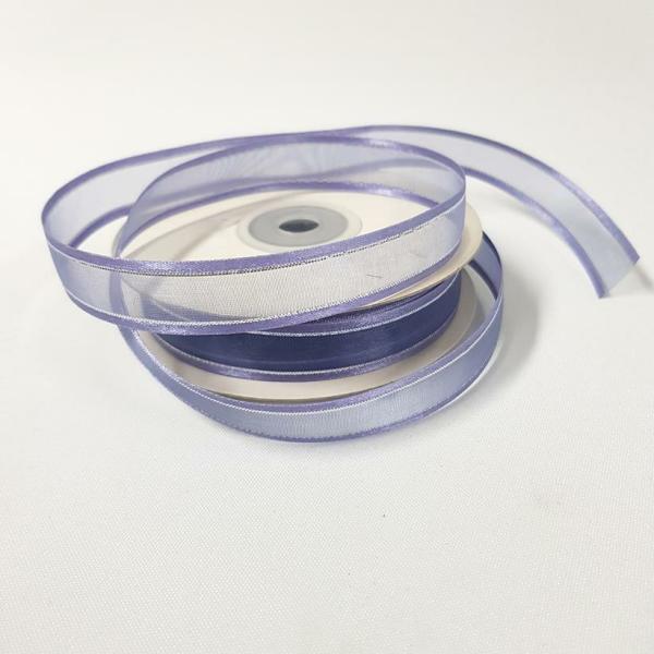 Ribbons Silver Thread | Organza Satin Edge Ribbon Silver Thread 15Mm Lavender Ribbons Ribbons Silver Thread