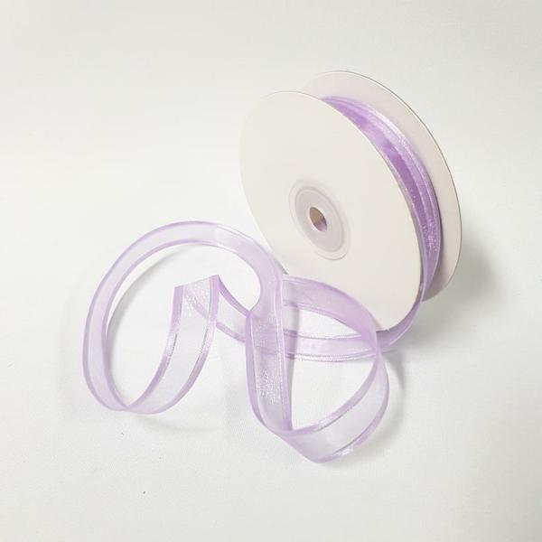 Ribbons Silver Thread | Organza Satin Edge Ribbon Silver Thread 15Mm Light Orchid Ribbons Ribbons Silver Thread