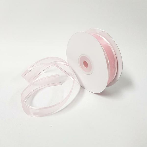 Ribbons Silver Thread | Organza Satin Edge Ribbon Silver Thread 22Mm Baby Pink Ribbons Ribbons Silver Thread