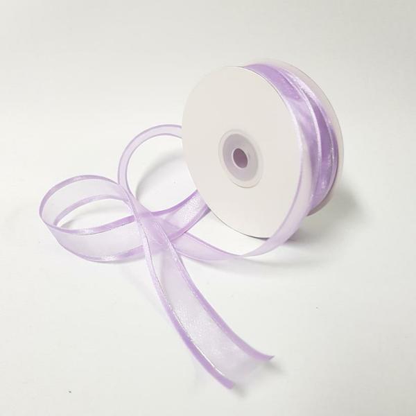 Ribbons Silver Thread | Organza Satin Edge Ribbon Silver Thread 22Mm Light Orchid Ribbons Ribbons Silver Thread