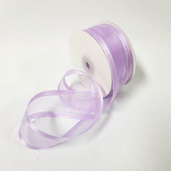 Ribbons Silver Thread | Organza Satin Edge Ribbon Silver Thread 38Mm Light Orchid Ribbons Ribbons Silver Thread