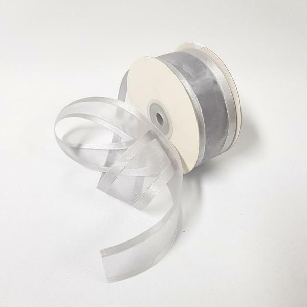 Ribbons Silver Thread | Organza Satin Edge Ribbon Silver Thread 38Mm Silver Ribbons Ribbons Silver Thread