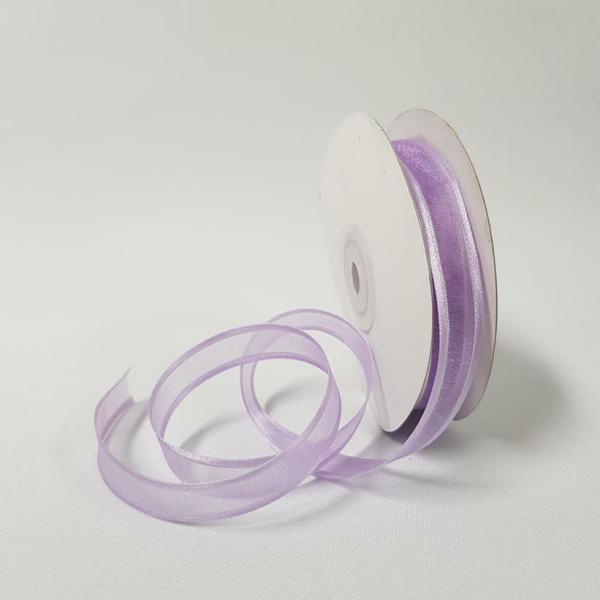 Ribbons Silver Thread | Organza Satin Edged Silver Thread 15Mm Orchid Ribbons Ribbons Silver Thread