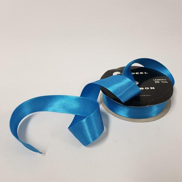 Satin Ribbon | Satin Double Sided 25Mm Peacock Blue Ribbons Satin Ribbon