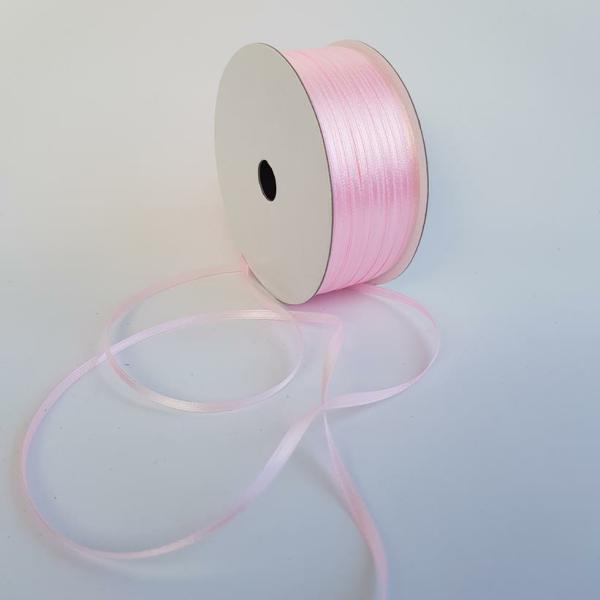 Satin Ribbon | Satin Ribbon Double Sided 3Mm Baby Pink Ribbons Satin Ribbon