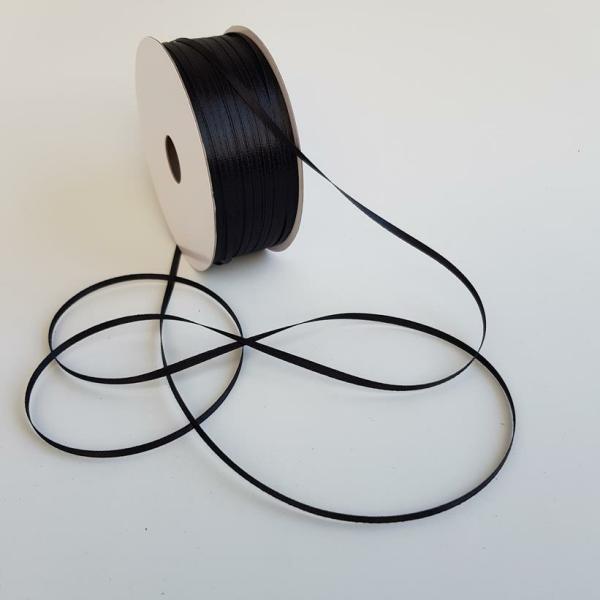 Satin Ribbon | Satin Ribbon Double Sided 3Mm Black Ribbons Satin Ribbon