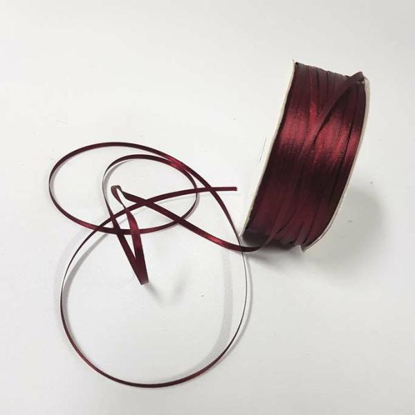 Satin Ribbon | Satin Ribbon Double Sided 3Mm Burgundy Ribbons Satin Ribbon