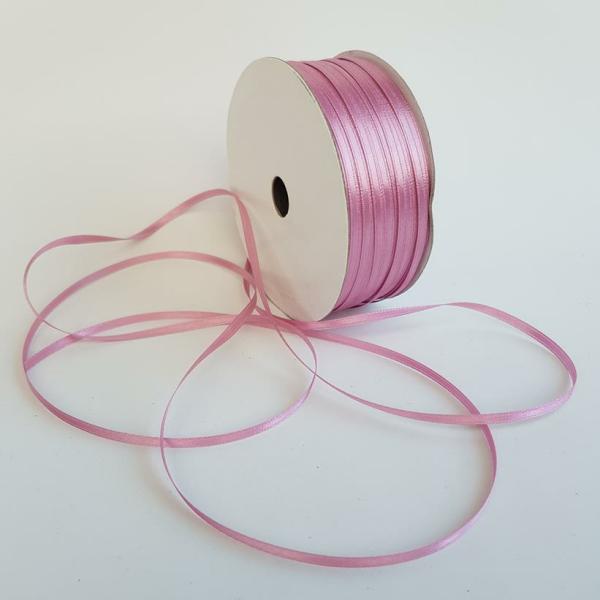 Satin Ribbon | Satin Ribbon Double Sided 3Mm Dusty Pink Ribbons Satin Ribbon