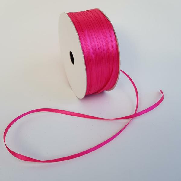 Satin Ribbon | Satin Ribbon Double Sided 3Mm Hot Pink Ribbons Satin Ribbon