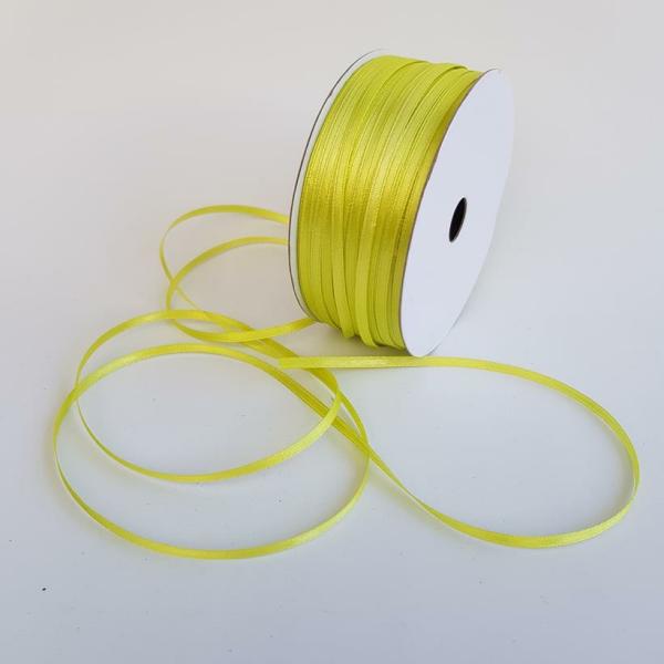 Satin Ribbon | Satin Ribbon Double Sided 3Mm Lime Ribbons Satin Ribbon