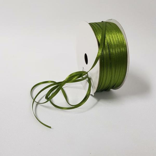 Satin Ribbon | Satin Ribbon Double Sided 3Mm Olive Ribbons Satin Ribbon